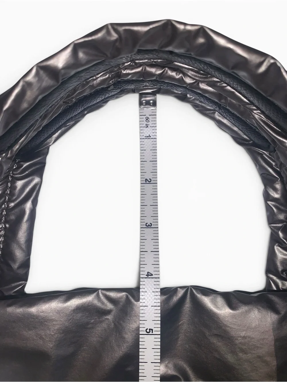 Sondra Roberts Squared - Metallic Quilted Puffer Tote Bag (Gunmetal/Silver Y2K)